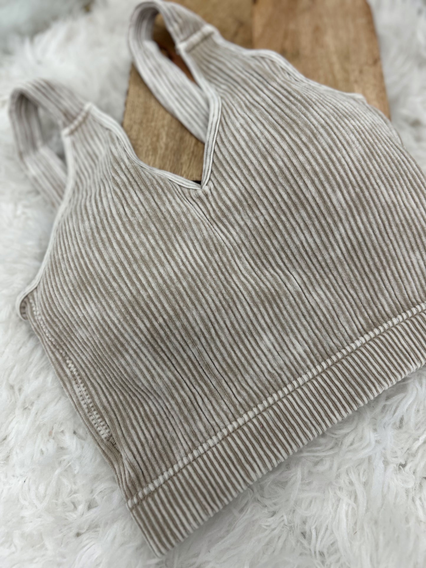 DOORBUSTER Ribbed Bralette - Ash Mocha