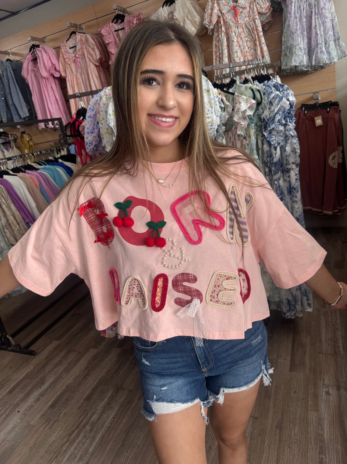 Born & Raised Cropped Top - Blush