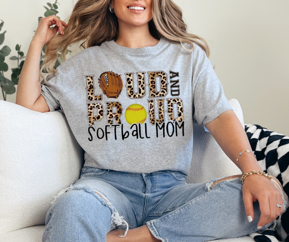 Loud & Proud Softball Mom Graphic Tee - Adult