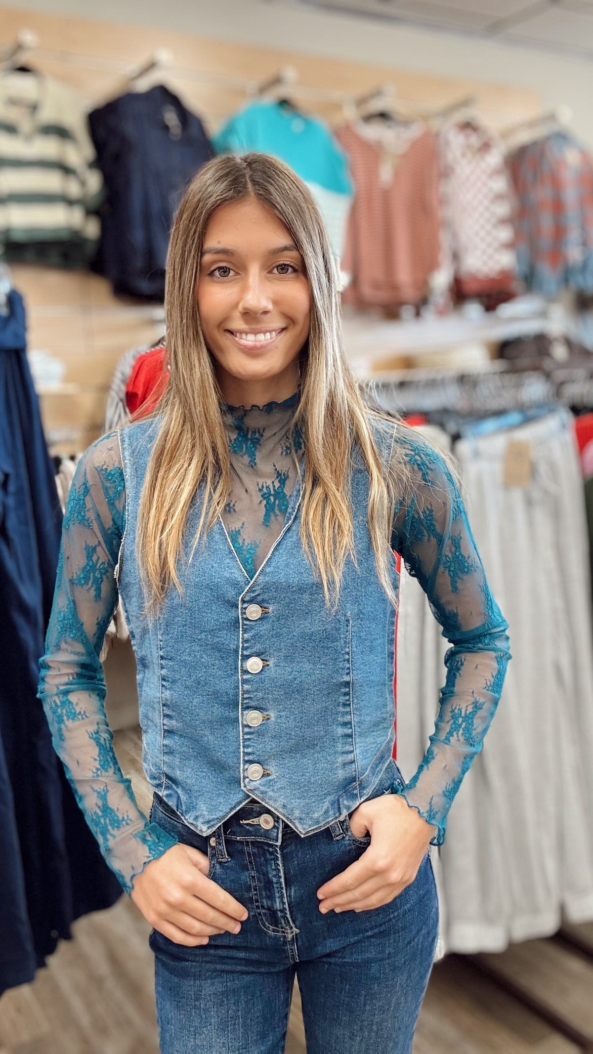 Day Dream Lace Top - Teal