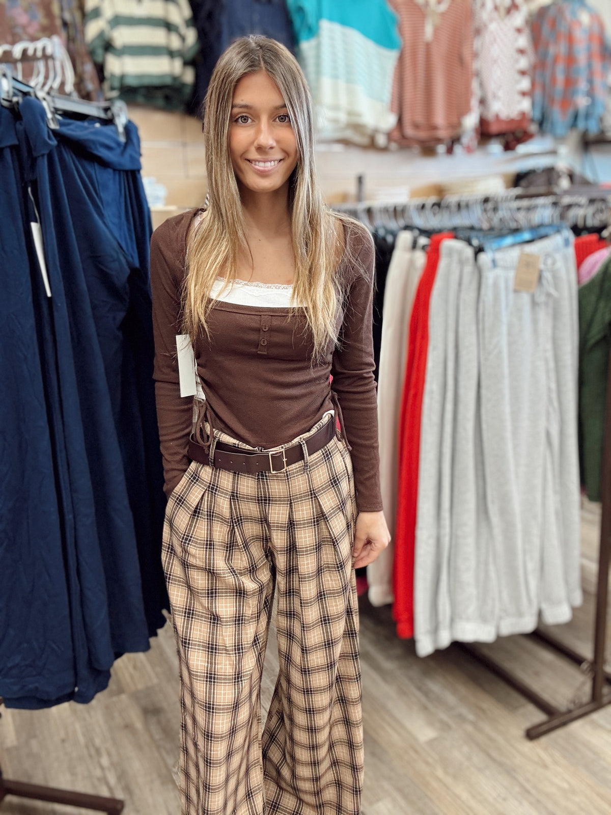 Leaves Are Falling Plaid Pants