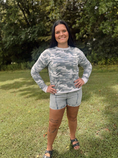 What About It Camo Crewneck