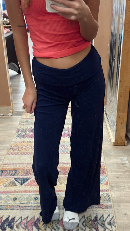 Wrong Turn Fold Over Pants - Navy
