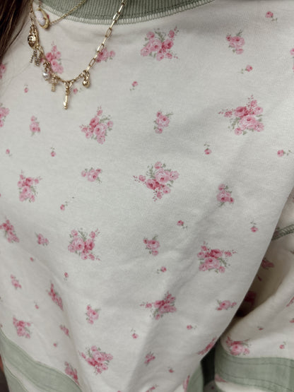Danity Darling Floral Sweatshirt - Cream