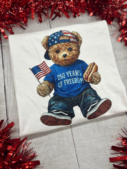 250 Years of Freedom Bear Graphic Tee