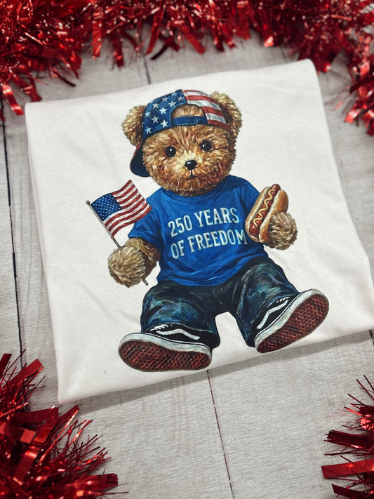 250 Years of Freedom Bear Graphic Tee