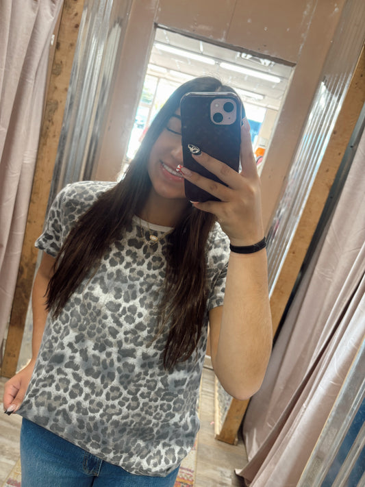 DB - Crewneck Short Sleeve Top Cheetah