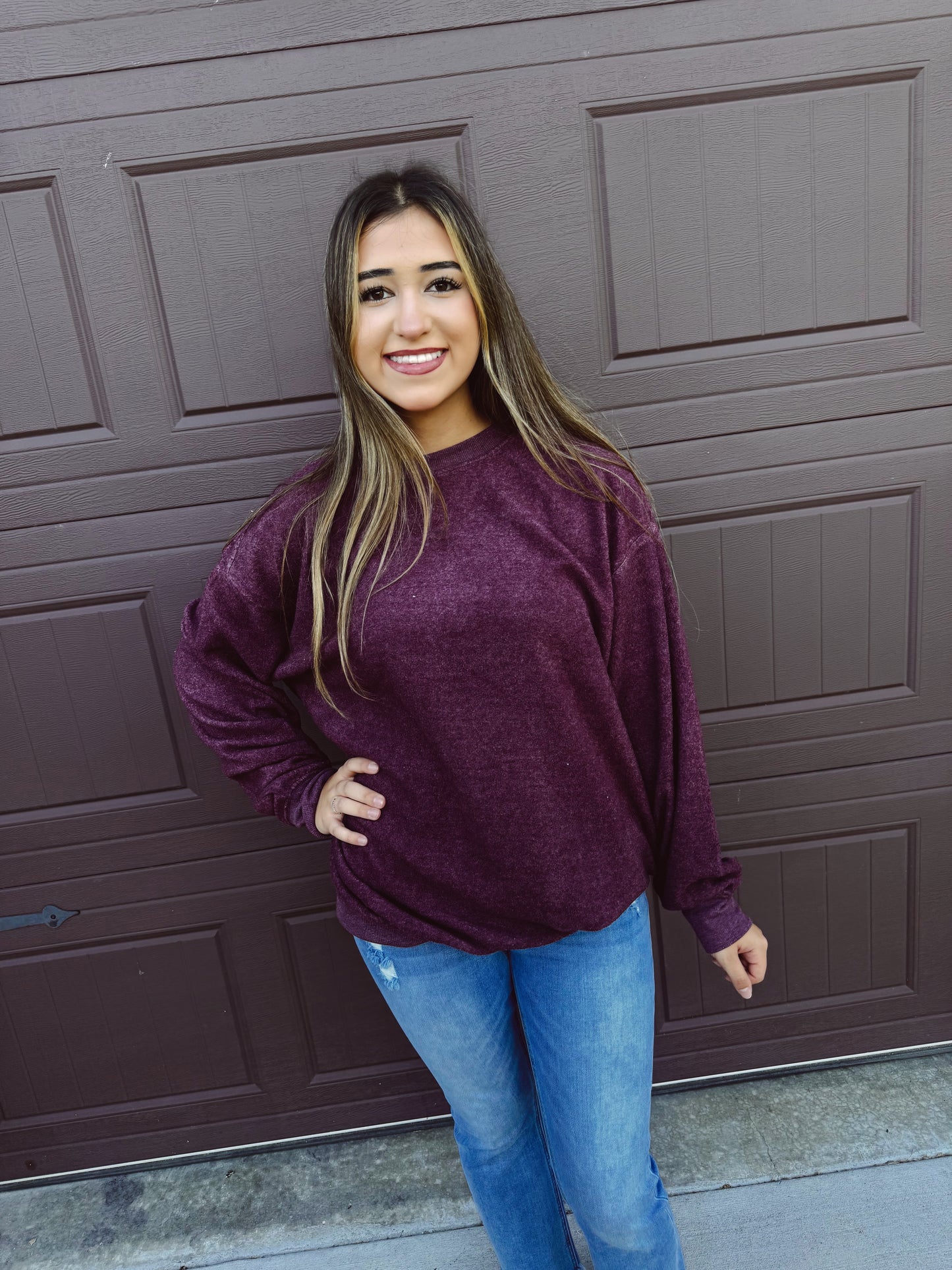 Sweater Weather Oversized Sweater - Cherry
