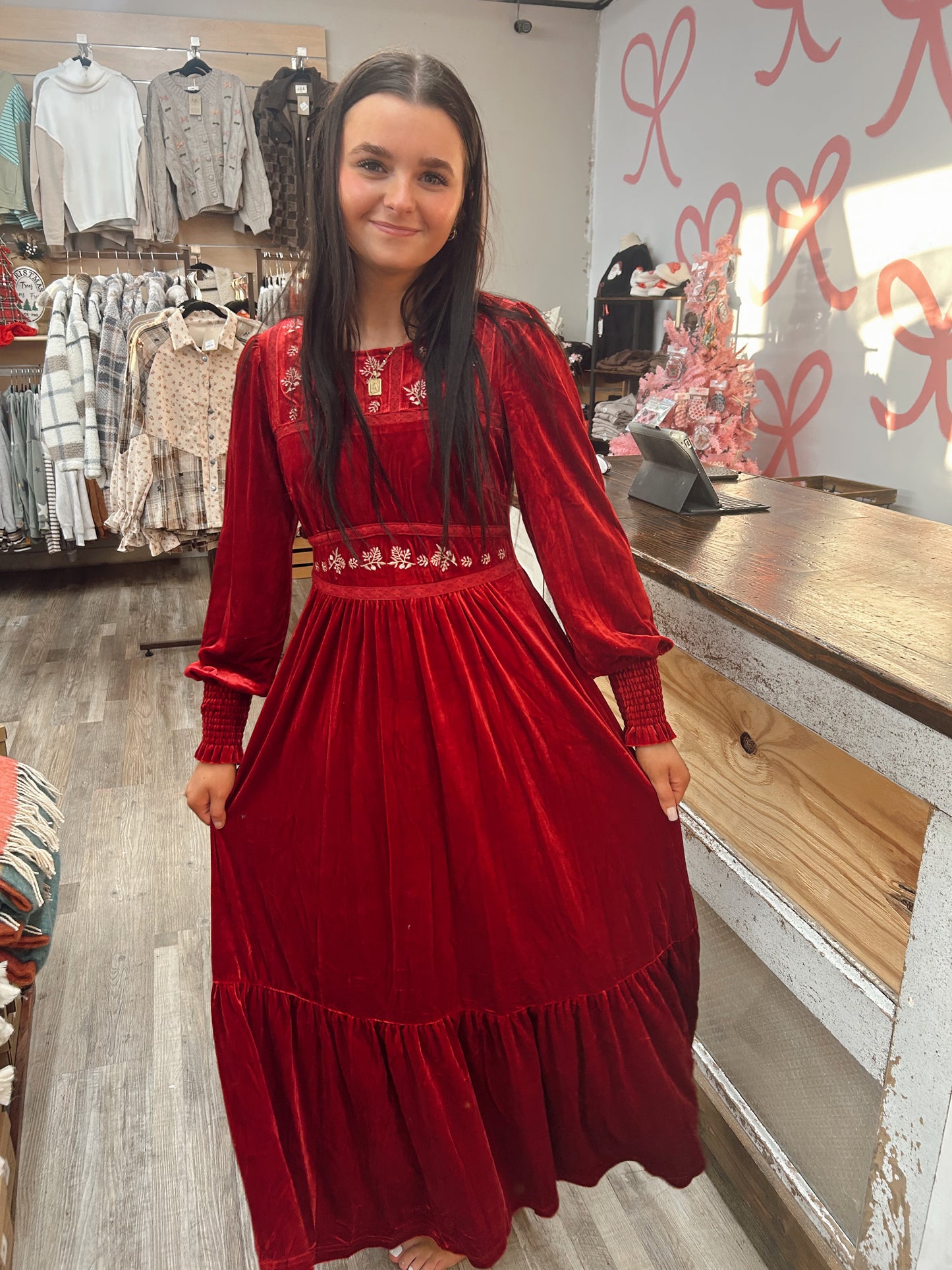 Easy Sunday Velvet Maxi Dress