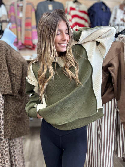 Meet In The Middle Top - Olive