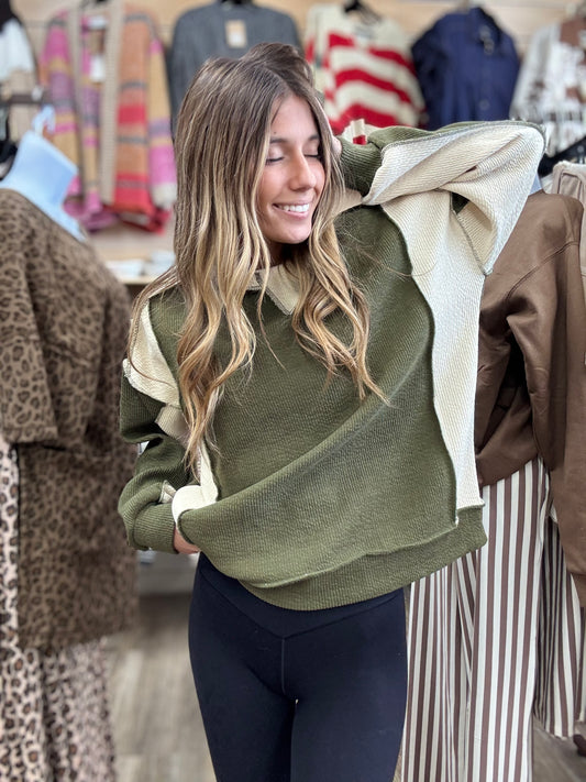 Meet In The Middle Top - Olive