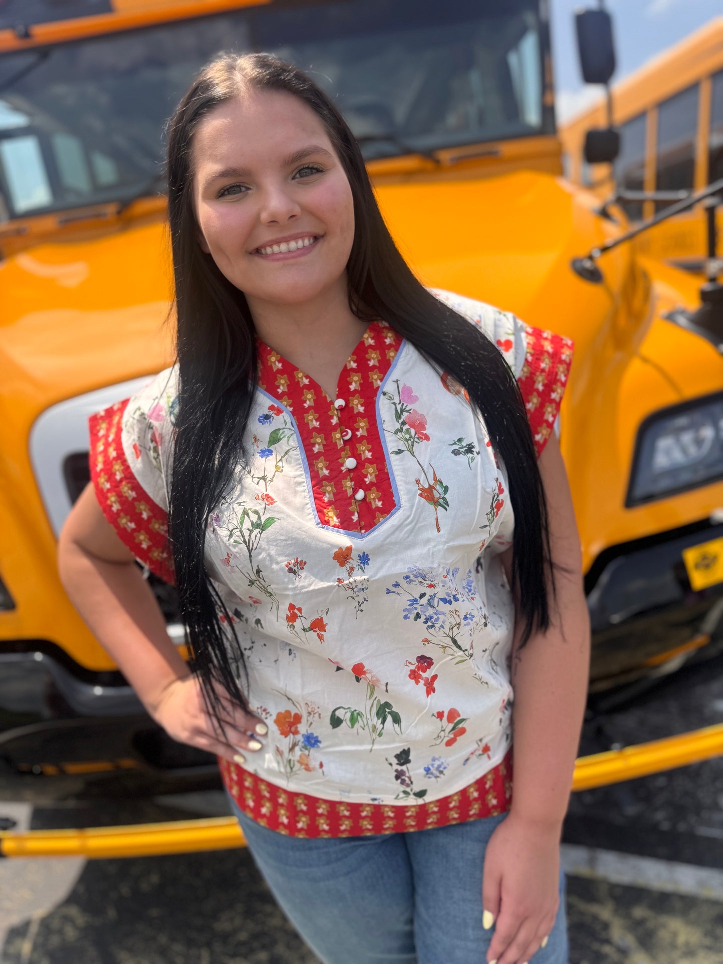 Happy Place Printed Top
