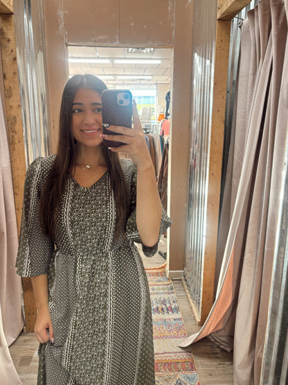 DB - Floral Olive Maxi Dress
