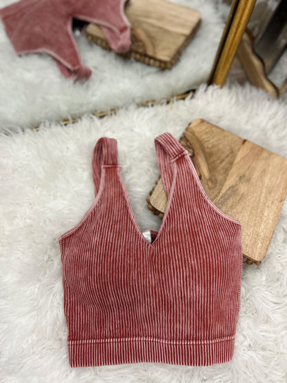 DOORBUSTER Ribbed Bralette - Rust