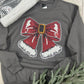 Santa Bow Sparkly Patch Sweatshirt