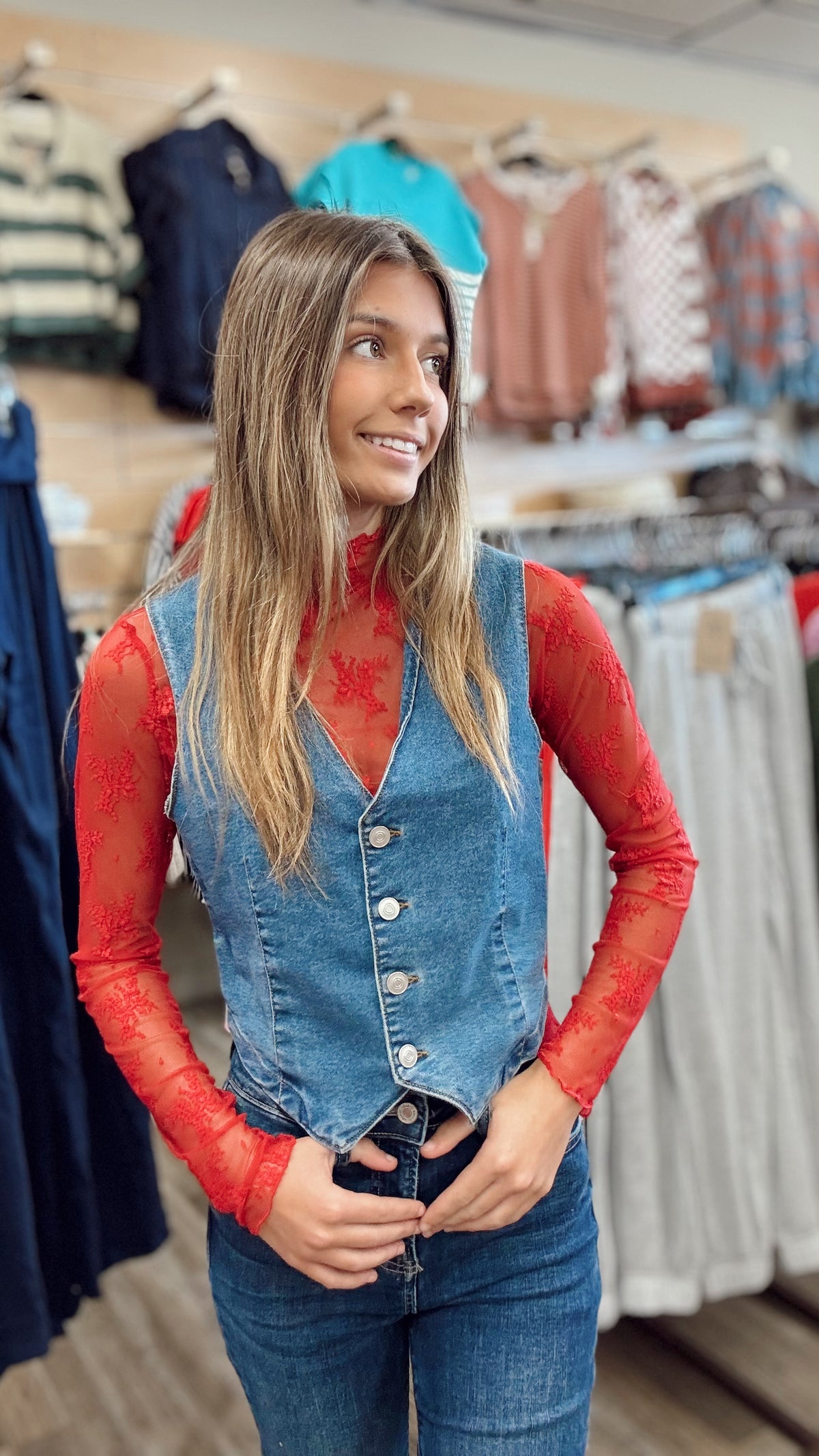 Day Dream Lace Top - Red