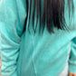 Warm Me Up Acid Wash Crewneck - Turquoise
