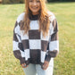 Love You A Latte Checkered Sweater