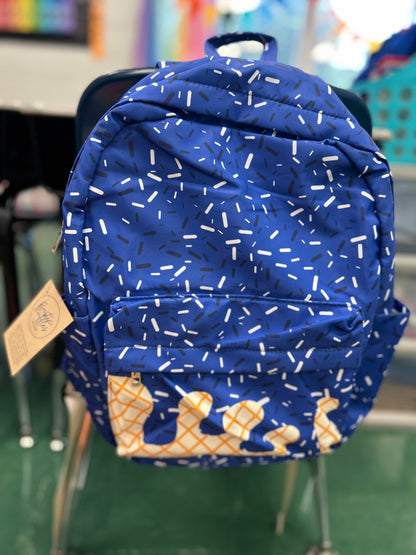 Ice Cream Drip Backpack- Blue