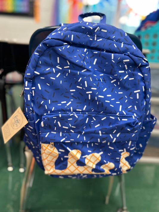 Ice Cream Drip Backpack- Blue