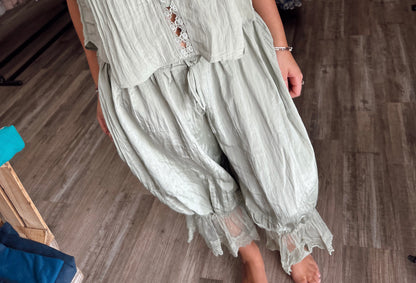 Good Ole Days Lace Barrel Pants