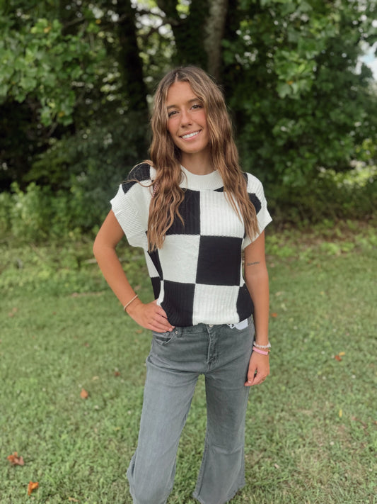 Always Here Checkered Top