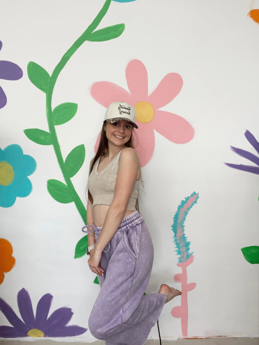 Total Package Acid Wash Pants - Lavender