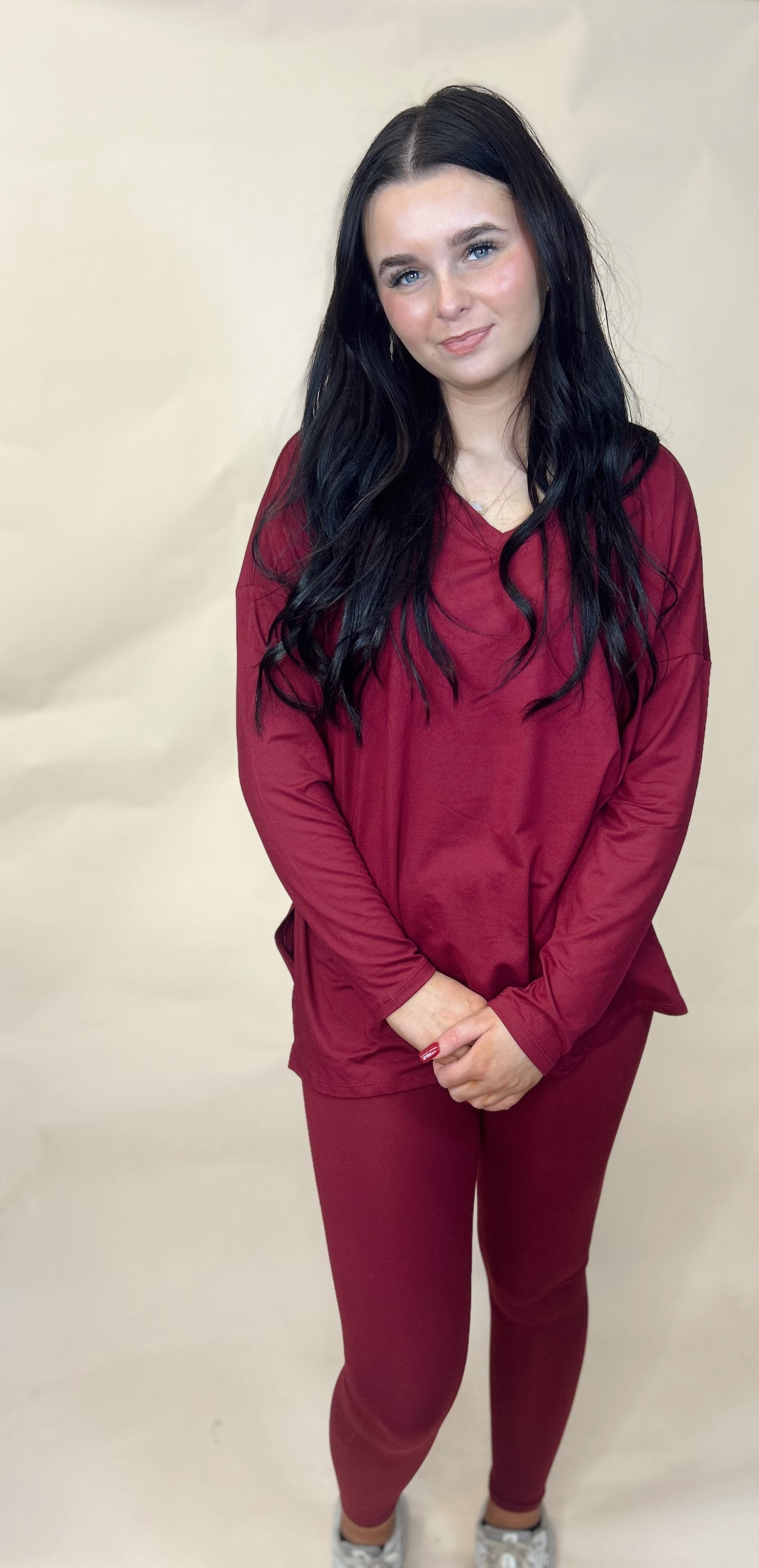 Simply Yours 2 Piece Legging Set - Cabernet