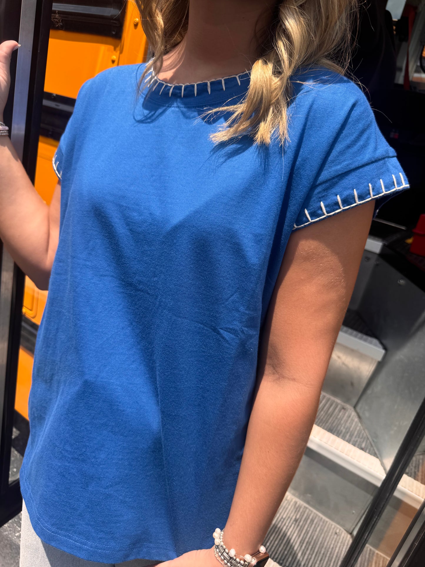 Teachers Pet Top - Classic Blue