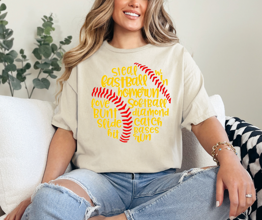 Words In A Softball Graphic Tee - Youth