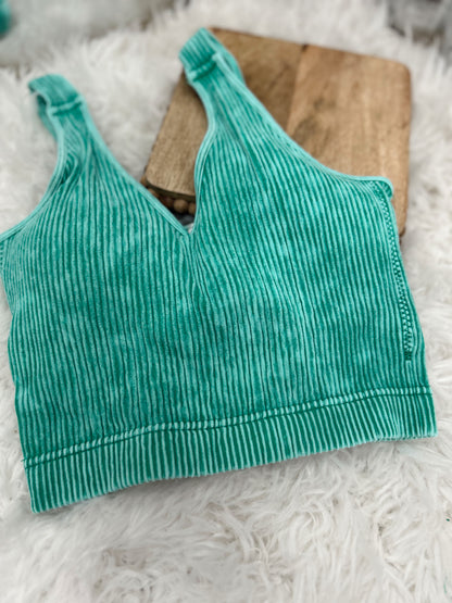 DOORBUSTER Ribbed Bralette - K Green