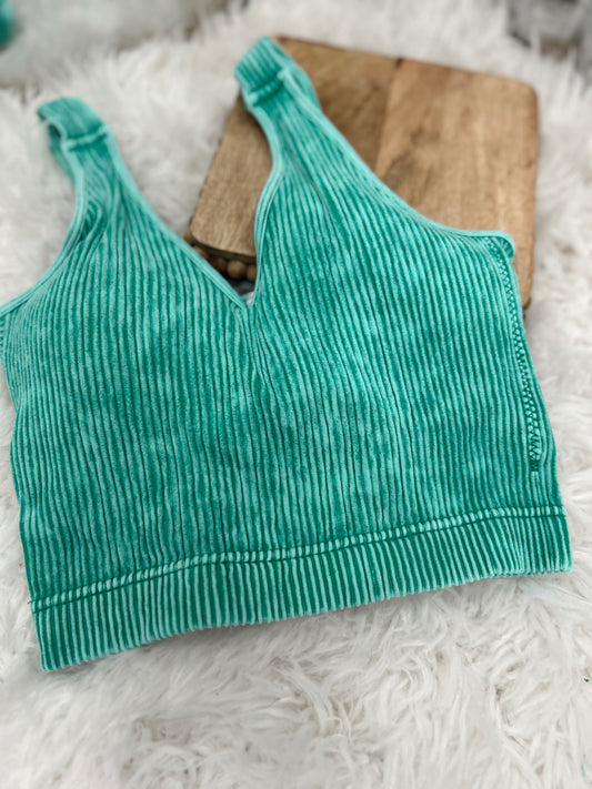 DOORBUSTER Ribbed Bralette - K Green