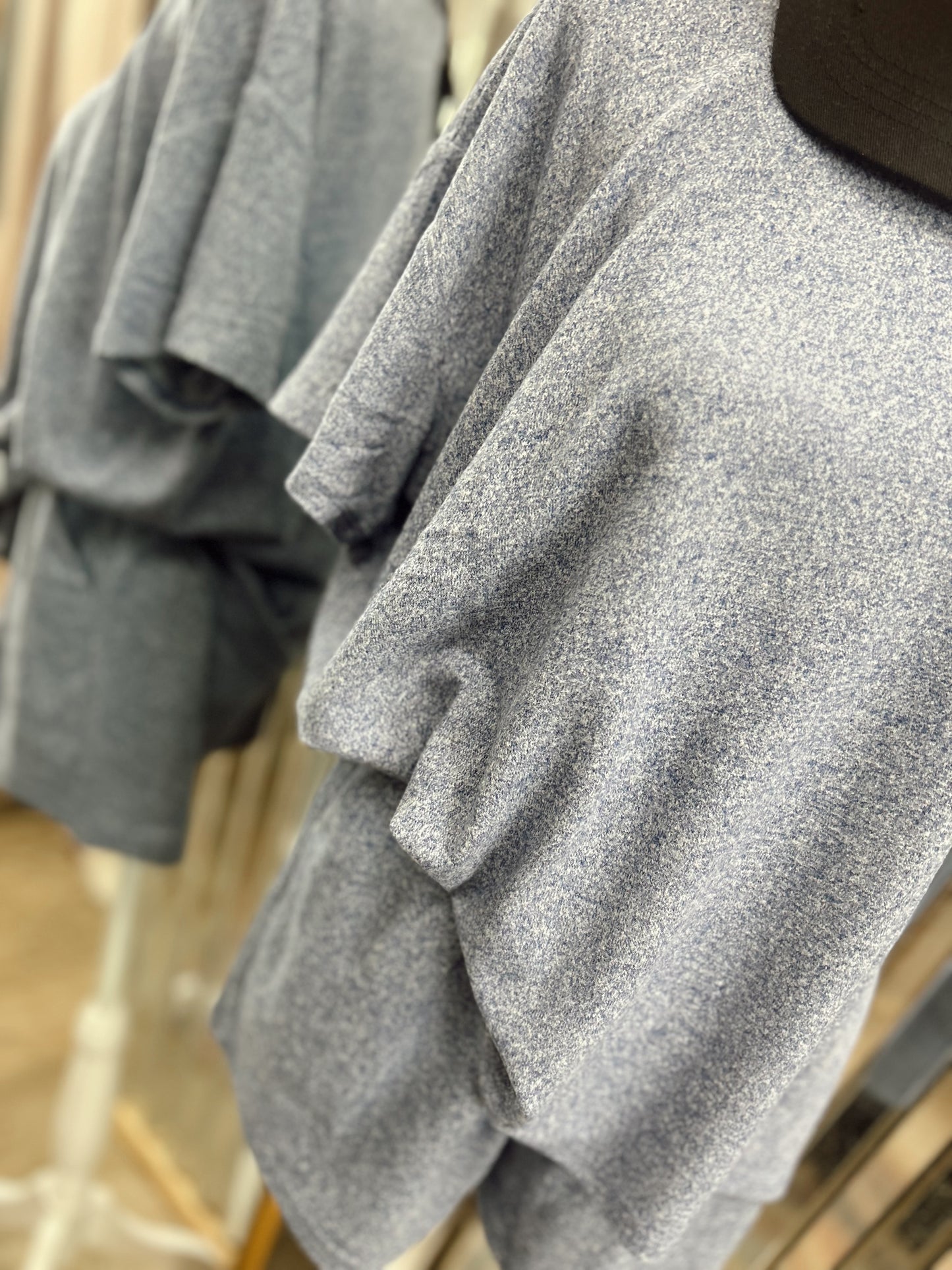DOORBUSTER Melange Short Sleeve Set - Lt Navy