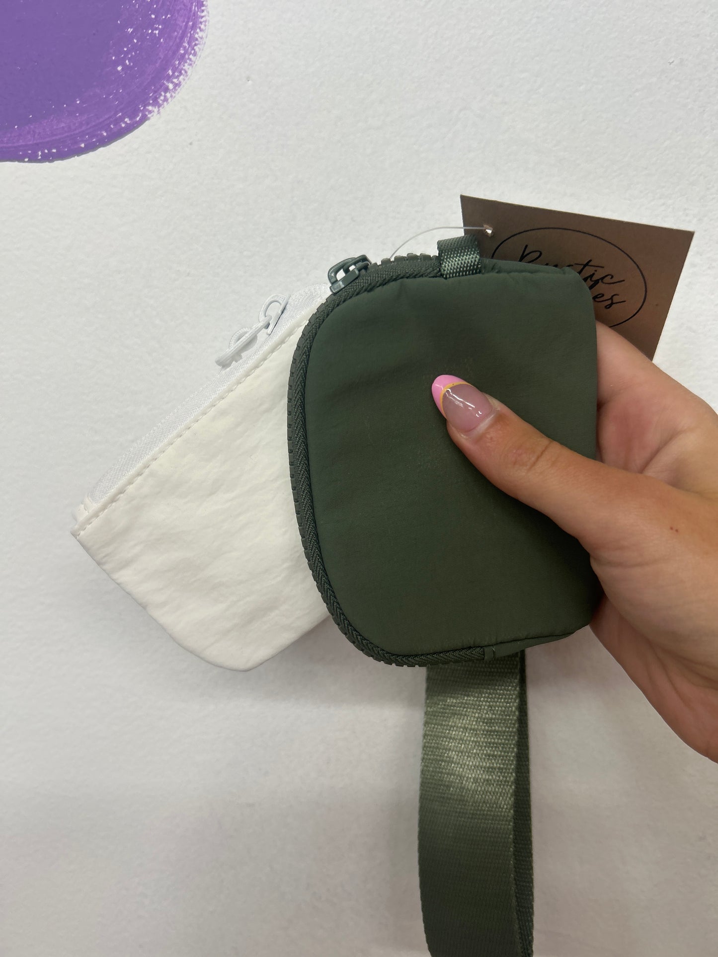 Dual Pouch Wristlet Keychain Wallet