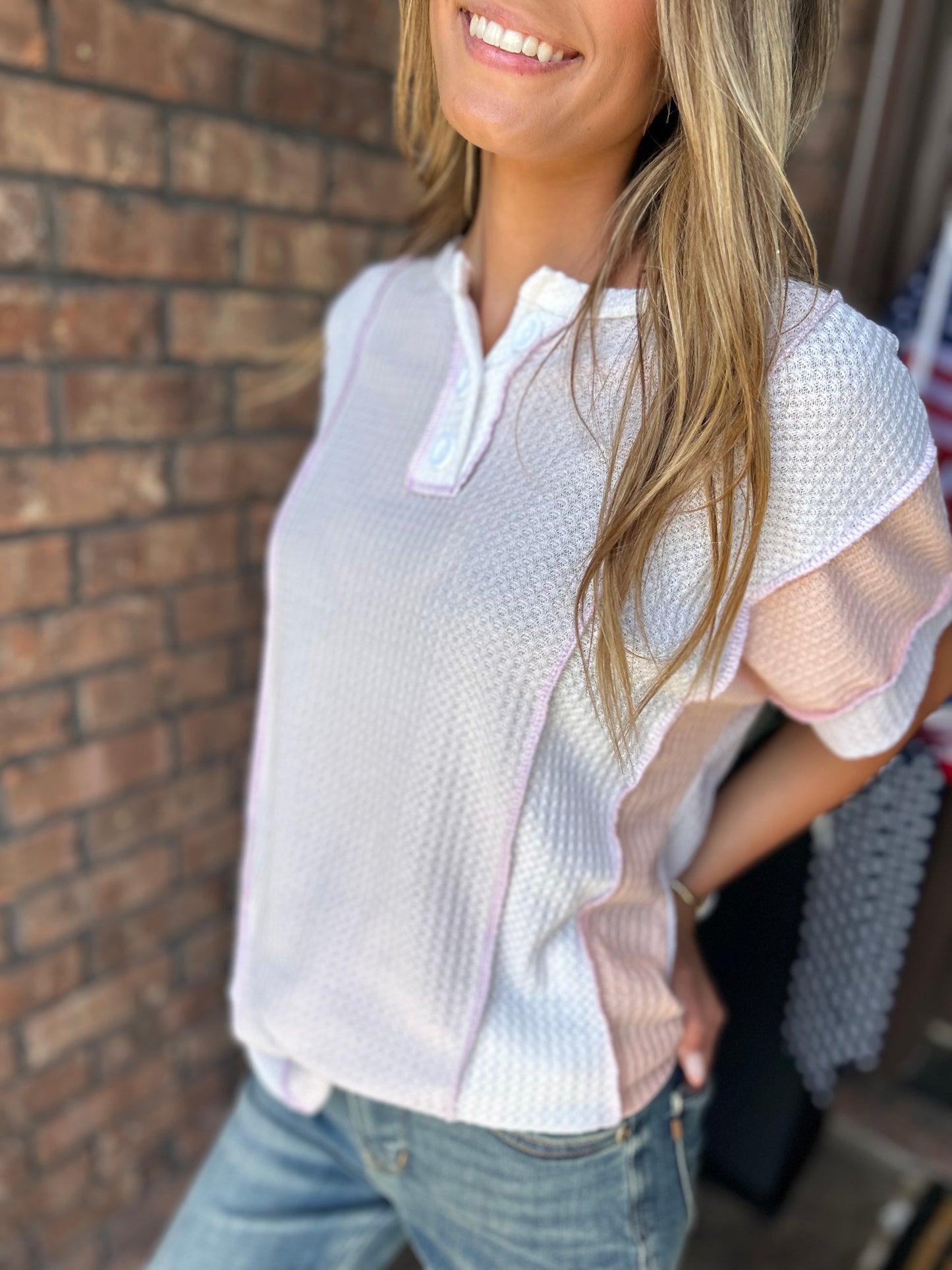 Even Better Colorblock Henley Top