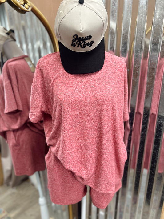 DOORBUSTER Melange Long Sleeve Set - Dk Red