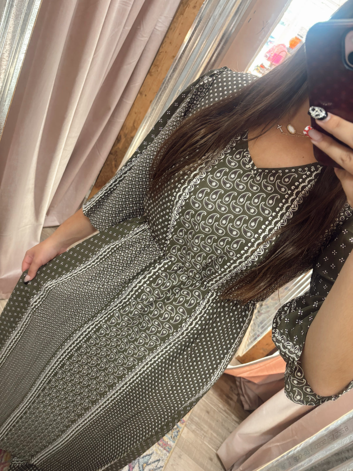 DB - Floral Olive Maxi Dress