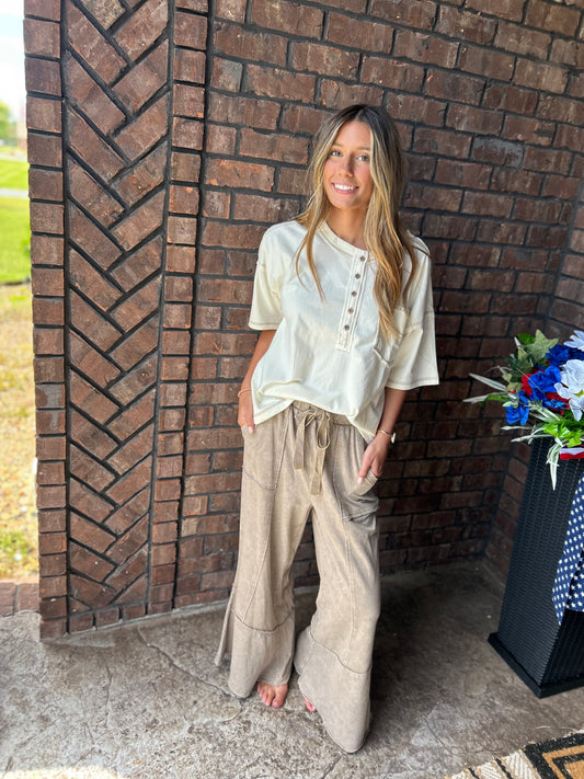 Talk Sweet To Me Flare Pants - Cocoa