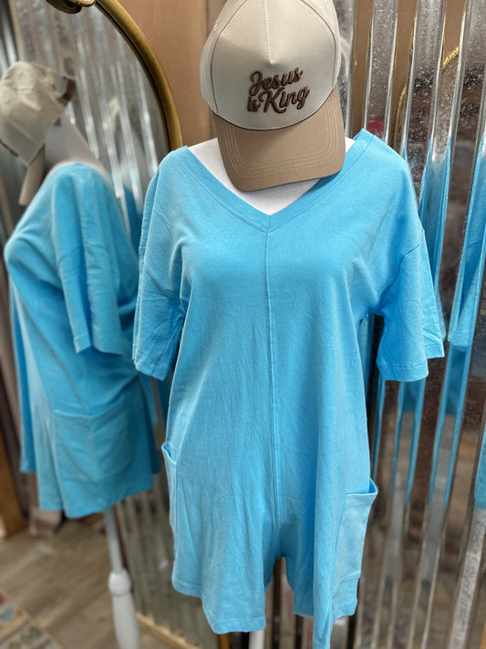 DOORBUSTER Reversible Romper - Sky Blue