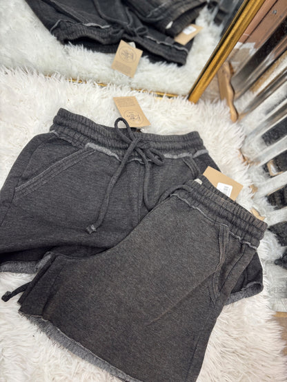 DOORBUSTER Acid Wash Shorts - Black