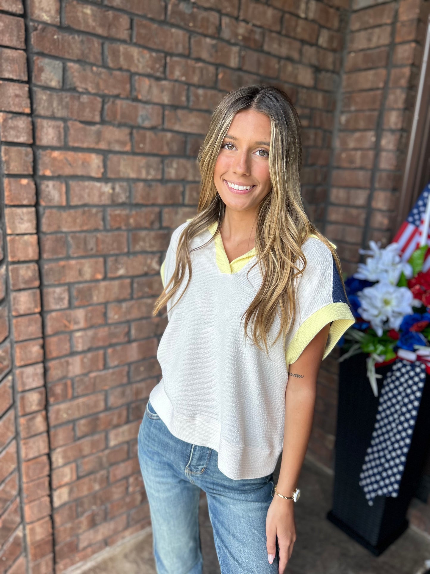 Getting Back Knit Collared Top