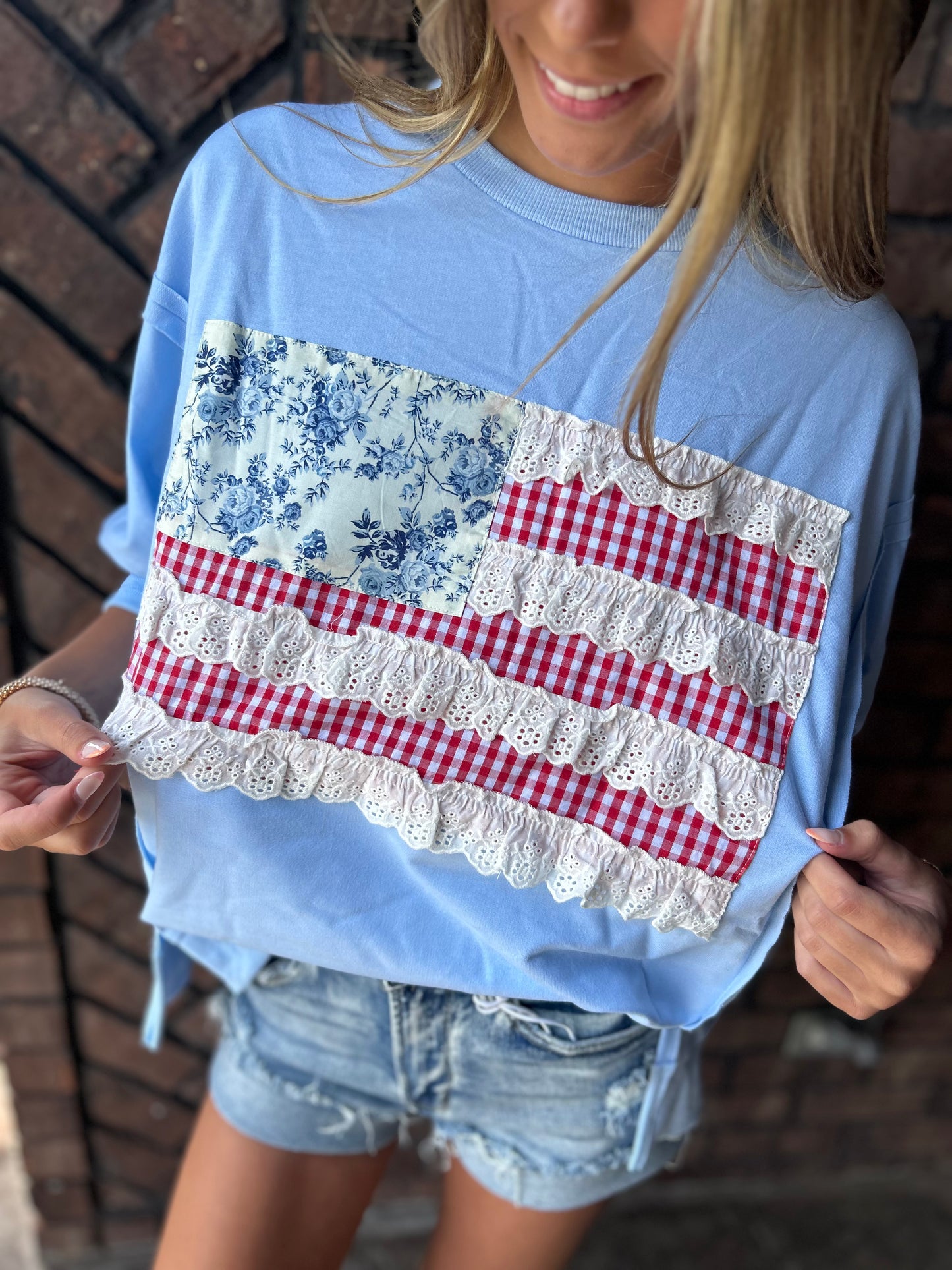 American Honey Top - Light Blue
