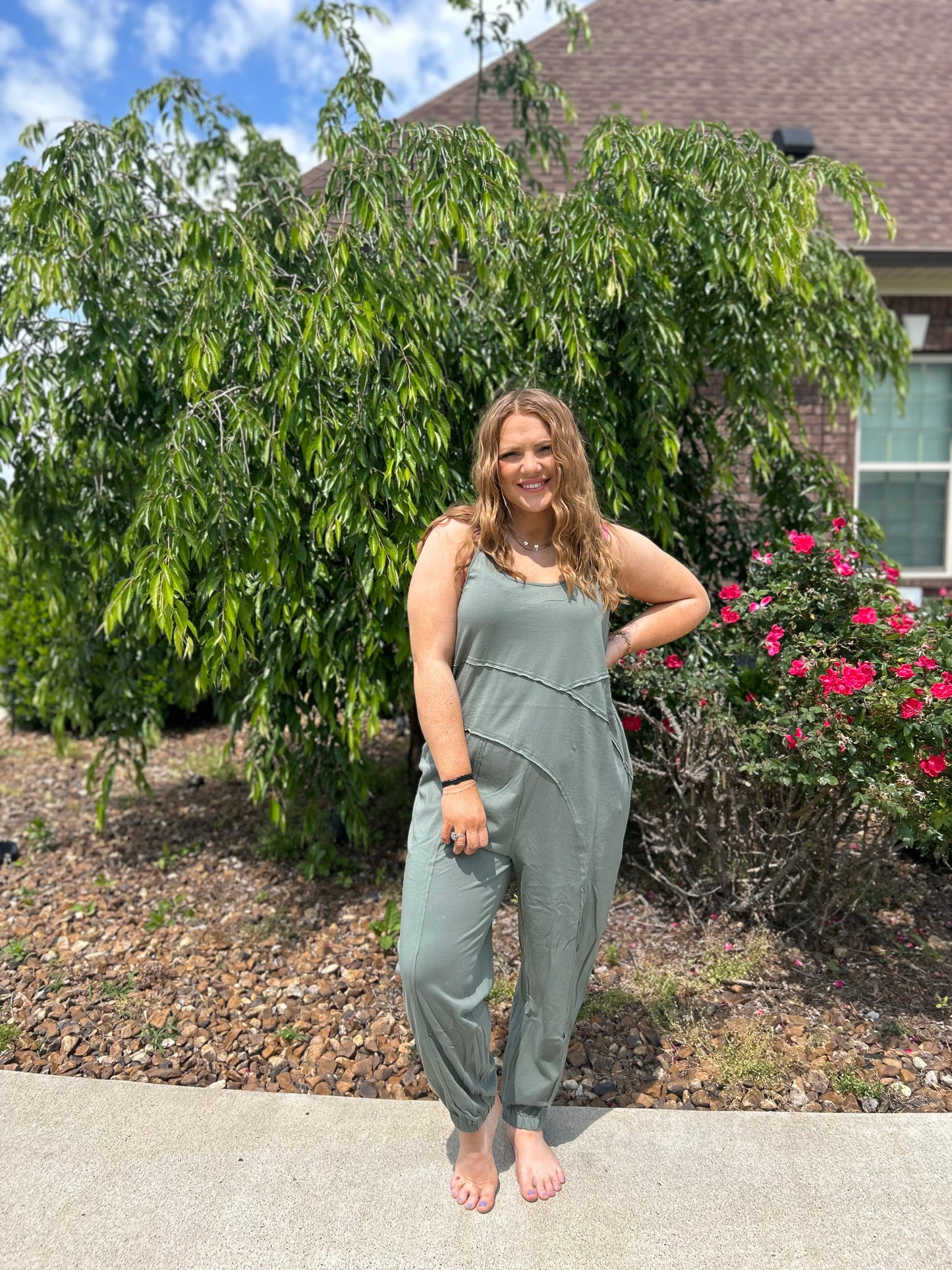 No Doubt Jumpsuit - Olive