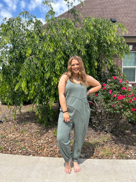 No Doubt Jumpsuit - Olive
