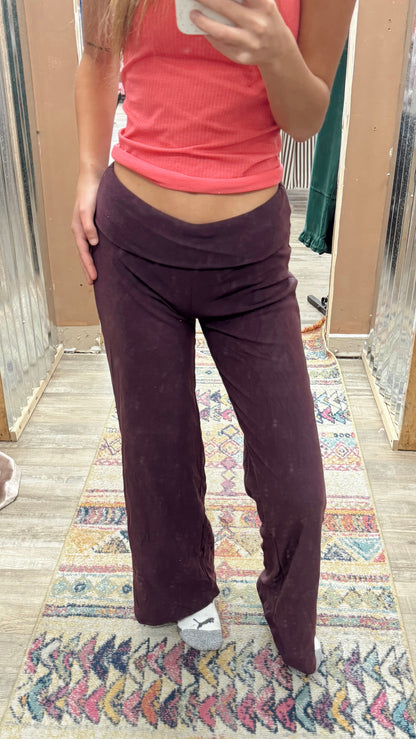 Wrong Turn Fold Over Pants - Sugar Plum