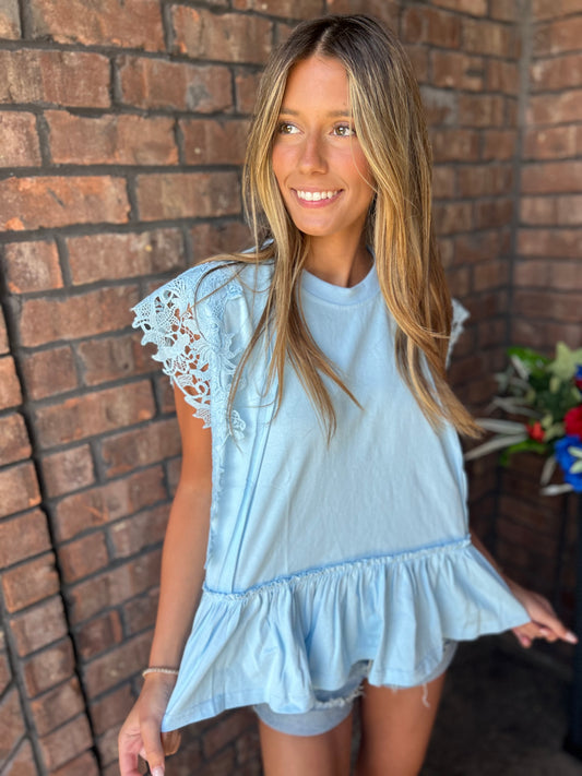 Turning Heads Top - Blue