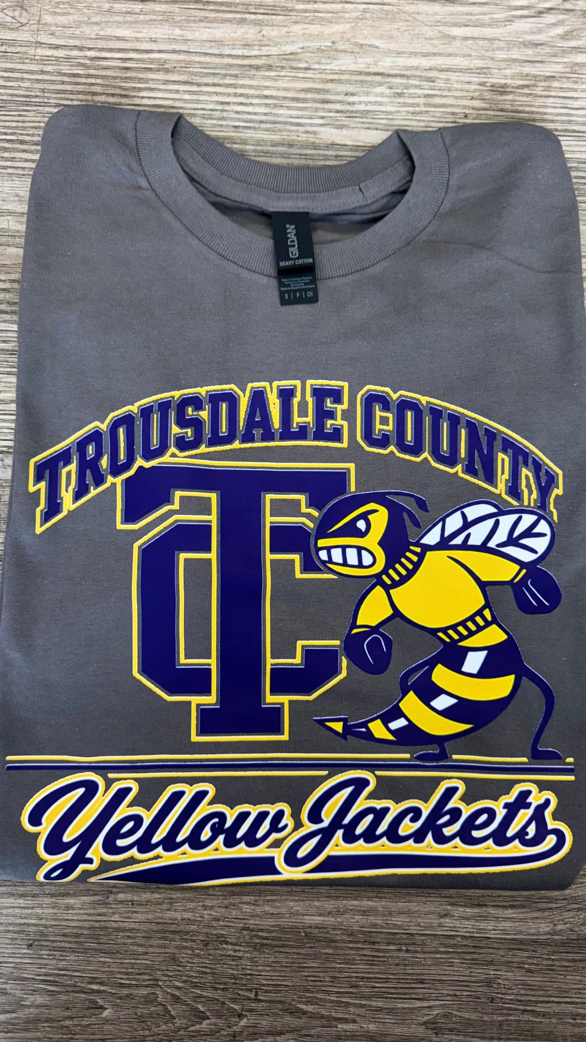 TC LOGO Yellow Jackets Charcoal Gildan Graphic Tee - TSABR