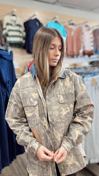 Zero Chance Camo Button Up