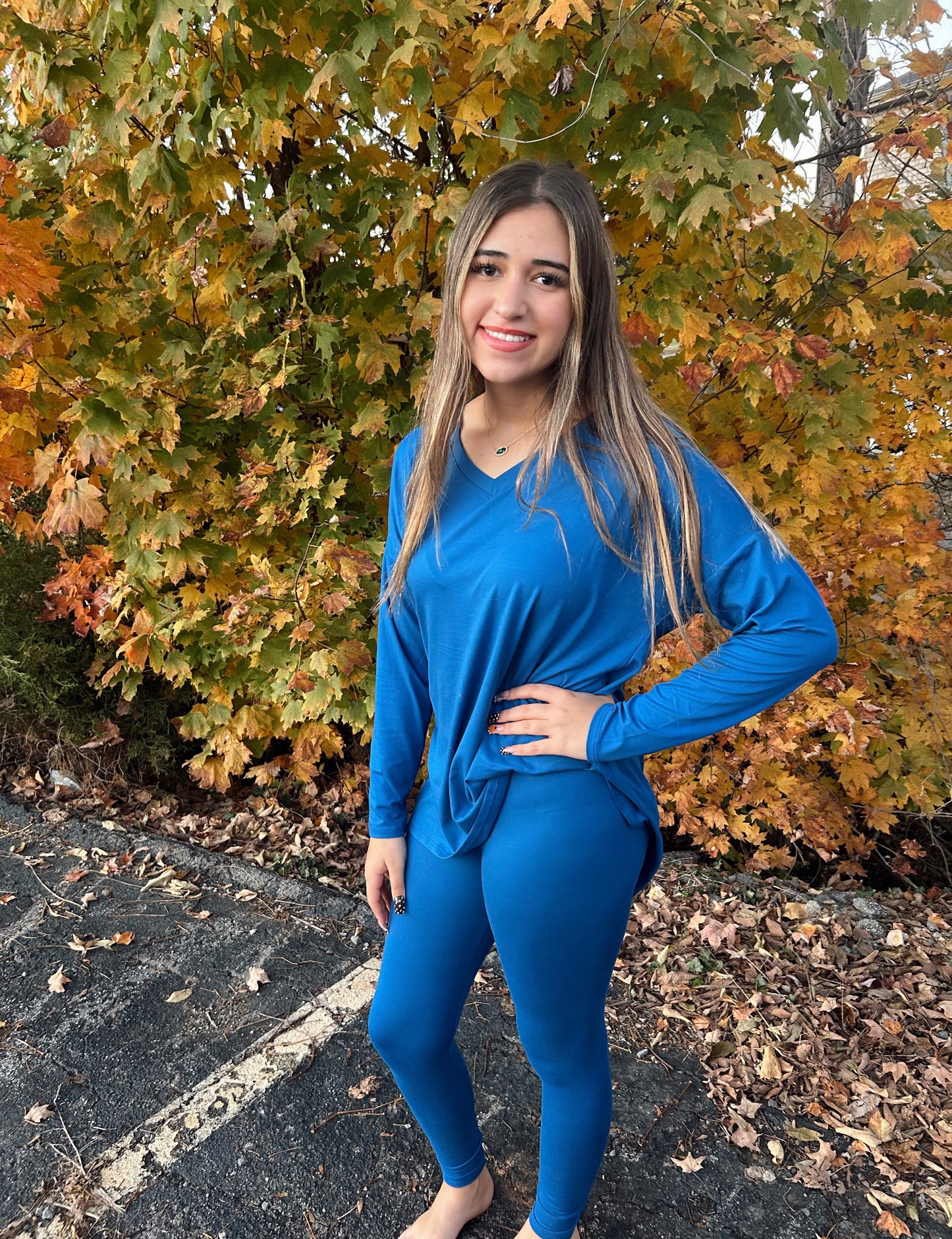 Simply Yours 2 Piece Legging Set - Ocean Blue