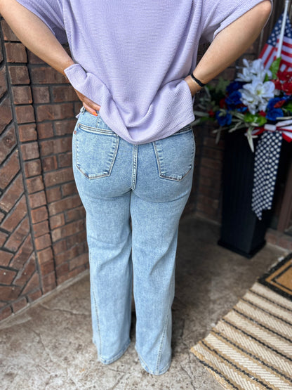 Jaylin JUDY BLUE High Rise Retro Wide Fit Jeans